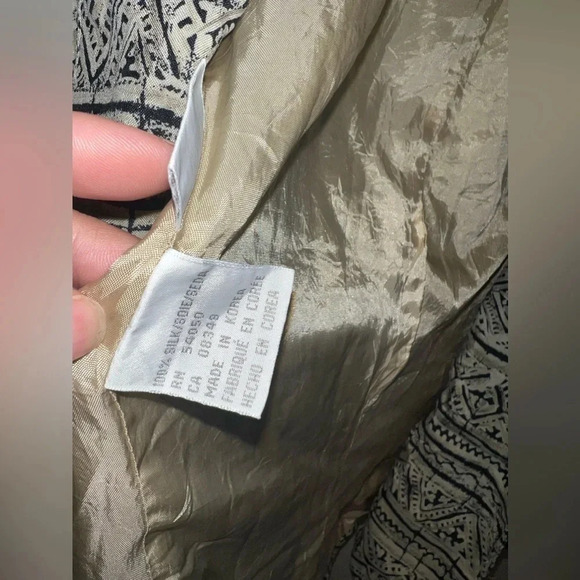 Jones New York‎ Vintage 100% Silk Black and Tan Jacket Size 4P, Aztec, Classy - Picture 6 of 9